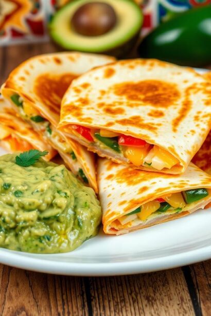 Quesadillas con Guacamole Casero