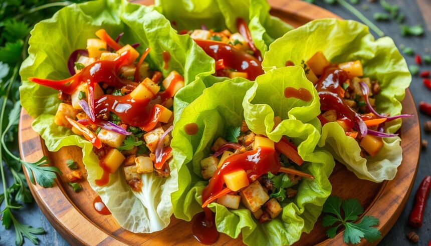 Rollitos de Lechuga con Verduras y Salsa